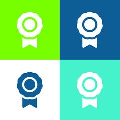 Badge Flat four color minimal icon set
