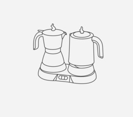 vector coffee maker kettle pourer illustration 