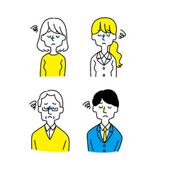 がっかりしている人物セット