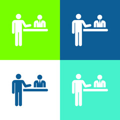 Airport Flat four color minimal icon set