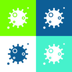 Bacteria Flat four color minimal icon set