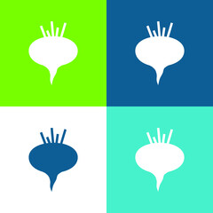 Beetroot Flat four color minimal icon set