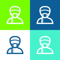 Assistant Flat four color minimal icon set