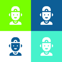 Boy Flat four color minimal icon set