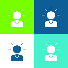 Brainstorming Flat four color minimal icon set