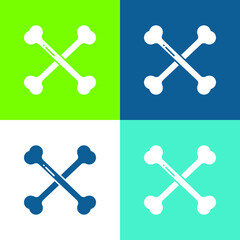 Bone Flat four color minimal icon set