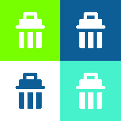 Bin Flat four color minimal icon set