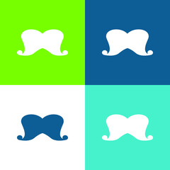 Big Moustache Flat four color minimal icon set