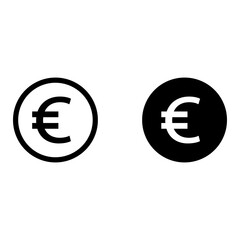 Euro symbol in circle icon