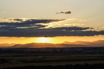 sunset over the mountains