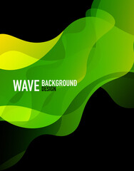 Vertical fluid gradient wave abstract background. Bright color waves in the dark. Vector Illustration For Wallpaper, Banner, Background, Landing Page