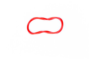 Rubber Band on Isolated White Background 
