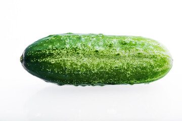 fresh cucumber on white background