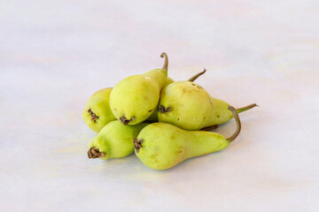 Pear on a white wooden background