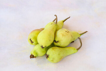 Pear on a white wooden background