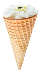 Ice cream in a waffle cone isolated