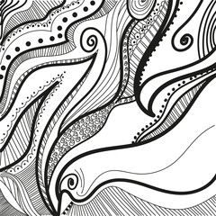 abstract image of two birds flying one after the other in black line graphics