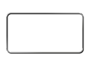 Metal look, Metallic, Rectangular frame. Rectangular frame with oval corners . 3d illustration