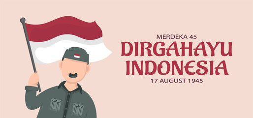 Indonesia independence day template. design for banner, greeting cards or print.