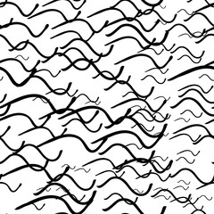 Seamless pattern with doodle wavy lines