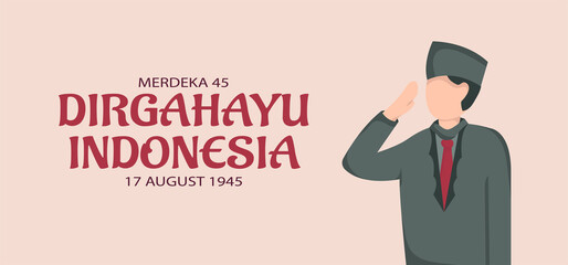 Indonesia independence day landscape banner design.