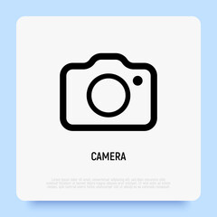 Camera simple line icon. Digital button for photography. Vector illustration.