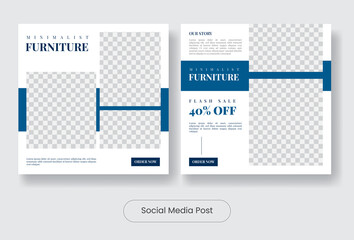 Fototapeta premium Minimal furniture social media post banner template set