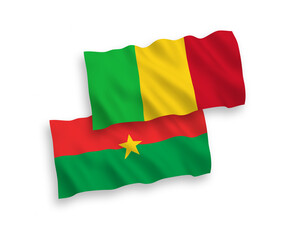 Flags of Burkina Faso and Mali on a white background