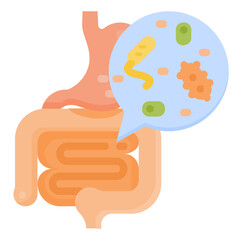gut microbiota flat icon