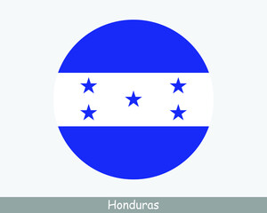 Honduras Round Circle Flag. Honduran Circular Button Banner Icon. EPS Vector