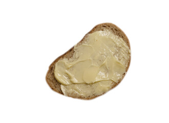 bread and butter isolated on white background
