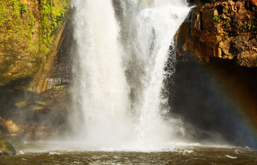 Fototapeta na wymiar Waterfall of Tegenungan in Gianyar regency of Bali Indonesia with strong fall clear water