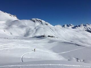 snow covered mountains