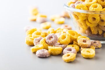 Colorful cereal rings.