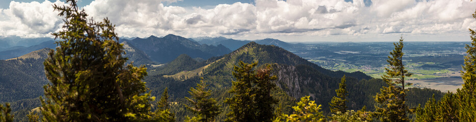 Obraz premium Panorama view Benediktenwand mountain in Bavaria, Germany