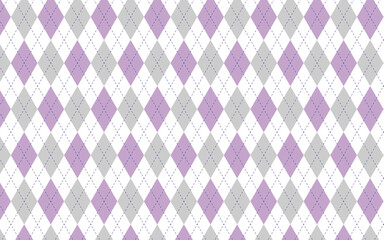 背景素材　シンプルなアーガイルチェック柄　ラベンダー色とグレー