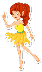 Cute fairy cartoon character sticker