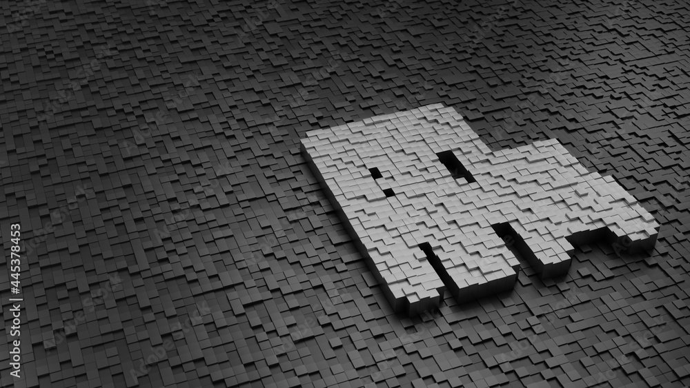 Poster 33d rendering cubes in shape of symbol of airport control light colored on dark