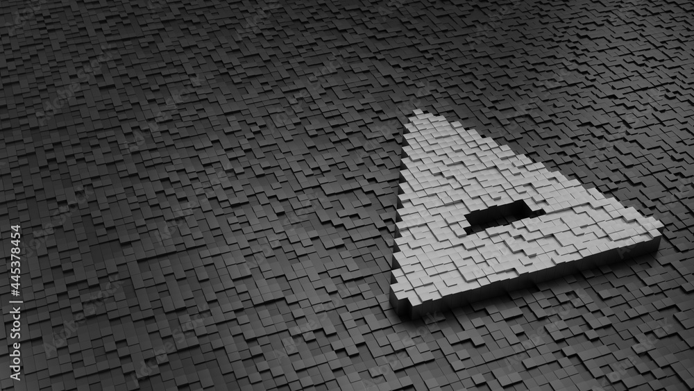 Poster 33d rendering cubes in shape of symbol of air symbol light colored on dark