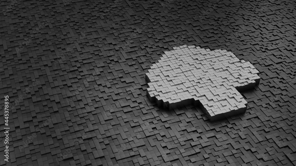Aufkleber 33d rendering cubes in shape of symbol of broccoli light colored on dark