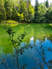 Beautiful colorful lakes "Kolorowe Jeziorka" square in Rudawy Janowickie mountains © Pawel-Wierzchowski