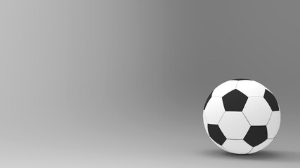Obraz premium Image soccer ball on a grey background. 3d render soccer ball. Pop art style
