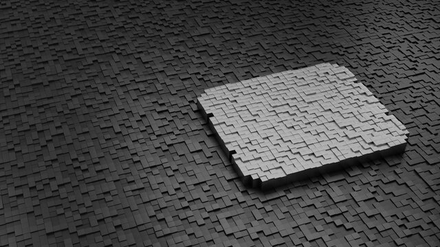 33d rendering cubes in shape of symbol of Germany light colored on dark