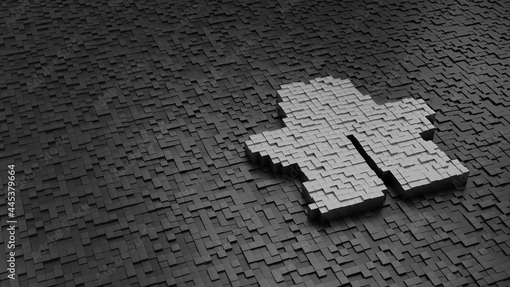 Aufkleber 33d rendering cubes in shape of symbol of highway light colored on dark