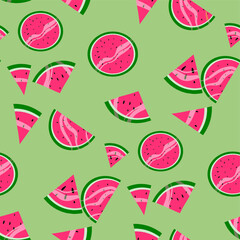 seamless background with watermelon