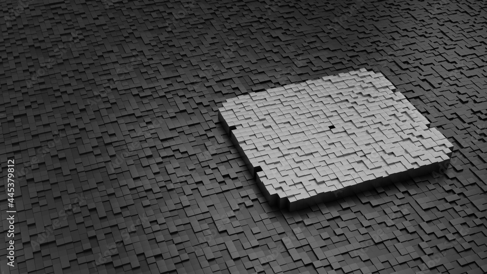 Poster 33d rendering cubes in shape of symbol of india light colored on dark