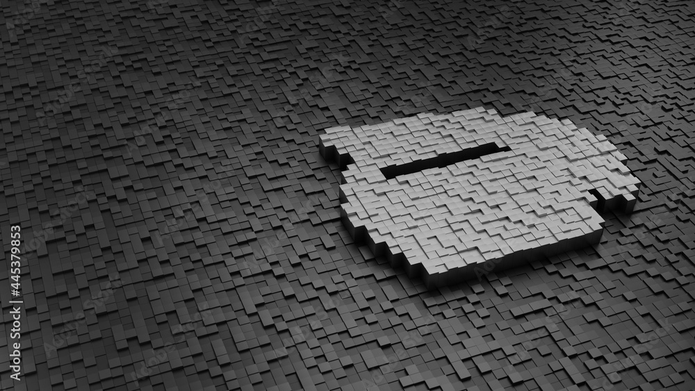 Aufkleber 33d rendering cubes in shape of symbol of jar light colored on dark