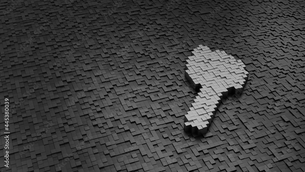 Poster 33d rendering cubes in shape of symbol of matches light colored on dark