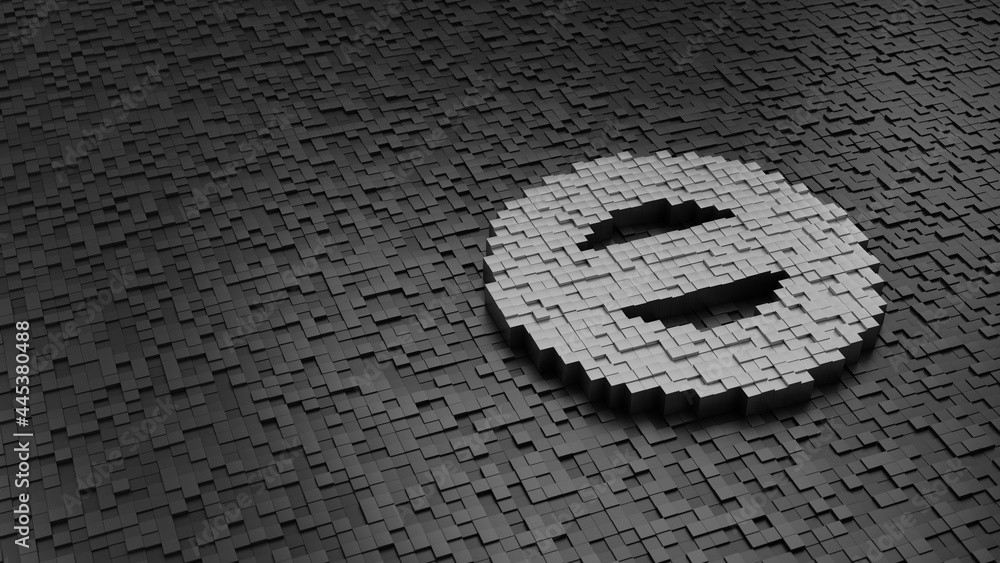 Poster 33d rendering cubes in shape of symbol of salt symbol light colored on dark