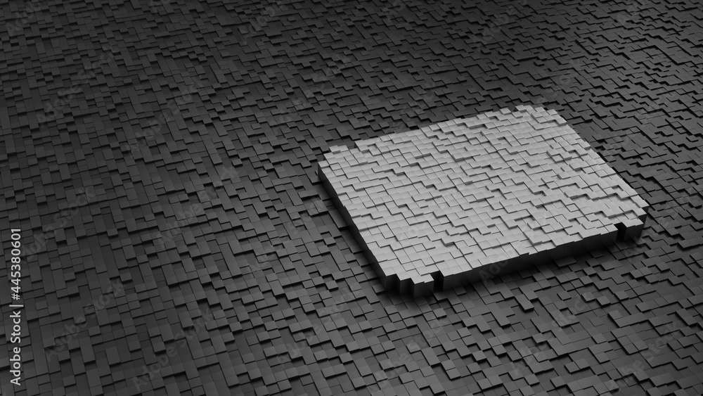Poster 33d rendering cubes in shape of symbol of scotland light colored on dark